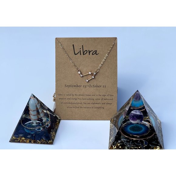 Gold Plated Zodiac Horoscope Crystal Necklace (All 12 signs available) - Picture 9 of 13